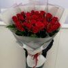 Букет длинных красных роз